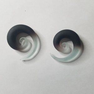 Glass Taper Swirl Spiral Ombre Black Clear